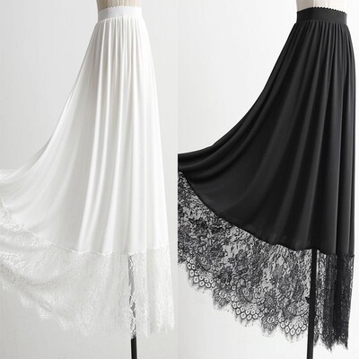 汉服内衬裙牛奶丝内搭防走光蕾丝打底2025夏季女裙中长大摆