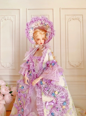 六分FR洛可可宫廷娃衣五件套PP梦凡芭比睹尔紫色系碎花田园风公主