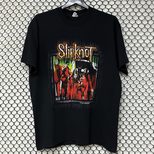 Slipknot活结乐队重金属新浪潮美式 t恤男 复古VTG高街潮牌纯棉短袖