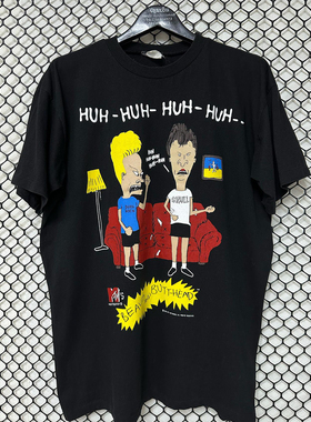 瘪四与大头蛋Beavis and Butt-head动画片美式复古纯棉短袖T恤男