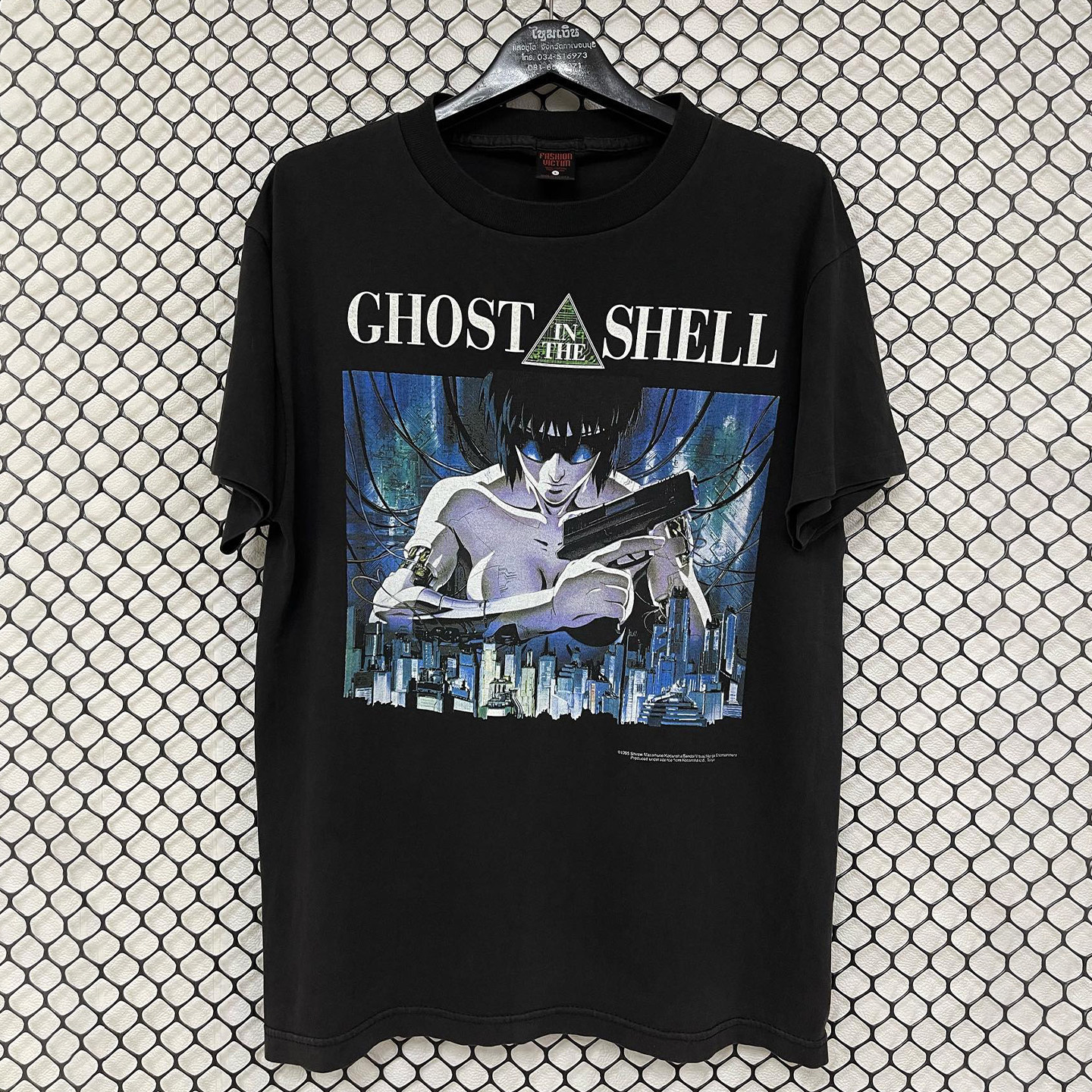 攻壳机动队科幻漫画印花短袖CityBoy日系街头休闲潮牌黑色纯棉T恤