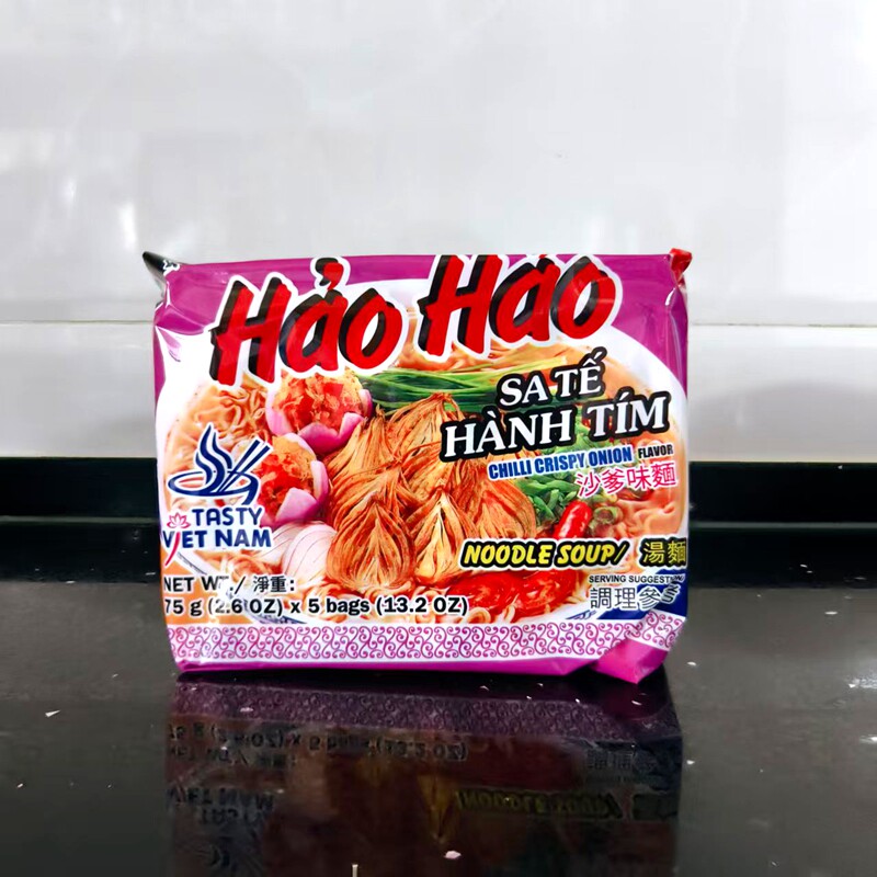 越南进口haohao方便面沙茶风味袋装方便面即食汤面干吃干脆面泡面