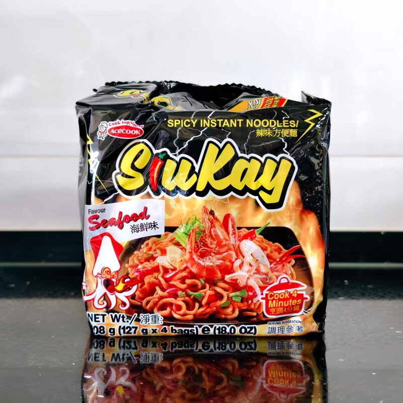 Acecook辣海鲜风味方便面越南进口袋装方便面速食泡面辣味方便面