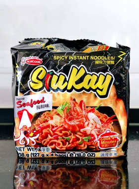 Acecook辣海鲜风味方便面越南进口袋装方便面速食泡面辣味方便面