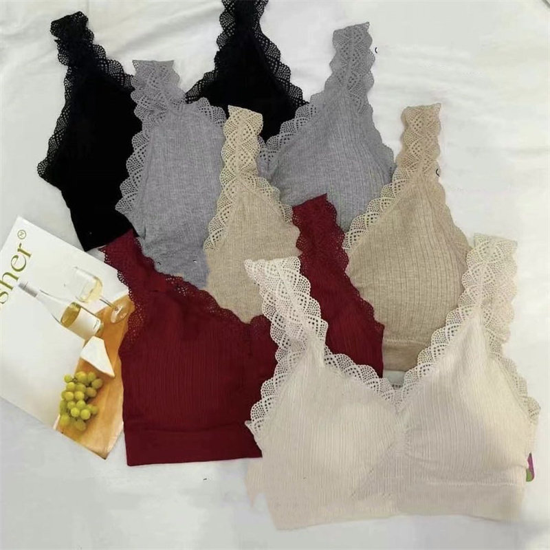 枫之欣6905新款美背内衣女性感蕾丝固定加厚学生裹胸聚拢文胸抹胸