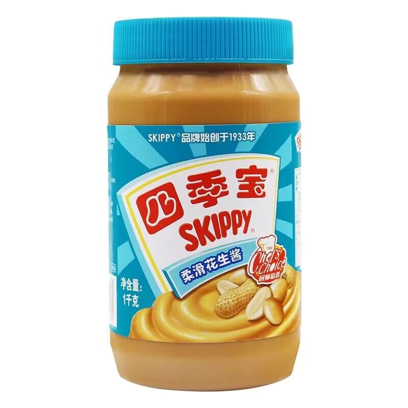 四季宝花生酱1kg面包吐司涂抹家用拌面酱火锅蘸料柔滑花生酱510g