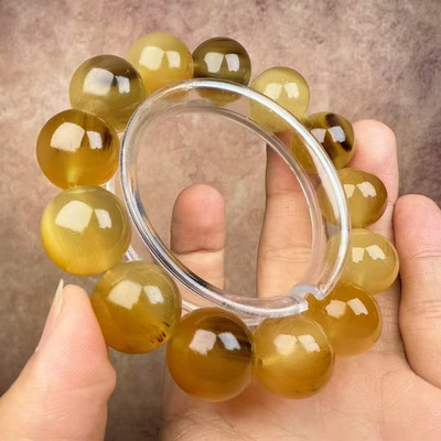 披毛犀高端牛角密色手串竹丝纹鱼籽纹清晰可见文玩手串高端收藏