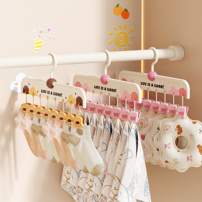 卡通可爱小熊袜夹多夹子晾晒夹宿舍阳台晾衣架多功能宝宝挂衣架