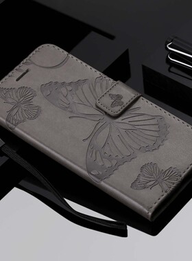 适用三星A55大蝴蝶压花A25手机壳A73钱夹皮套A42翻盖A90保护套A35全包A24 A14插卡Xcover7磁扣皮壳A20 A04S