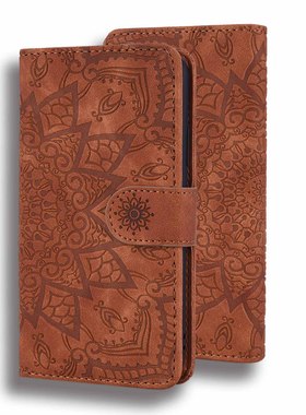 适用谷歌8A小牛纹复古压花手机壳Pixel6钱夹时尚皮套8Pro全包翻盖保护套插卡壳