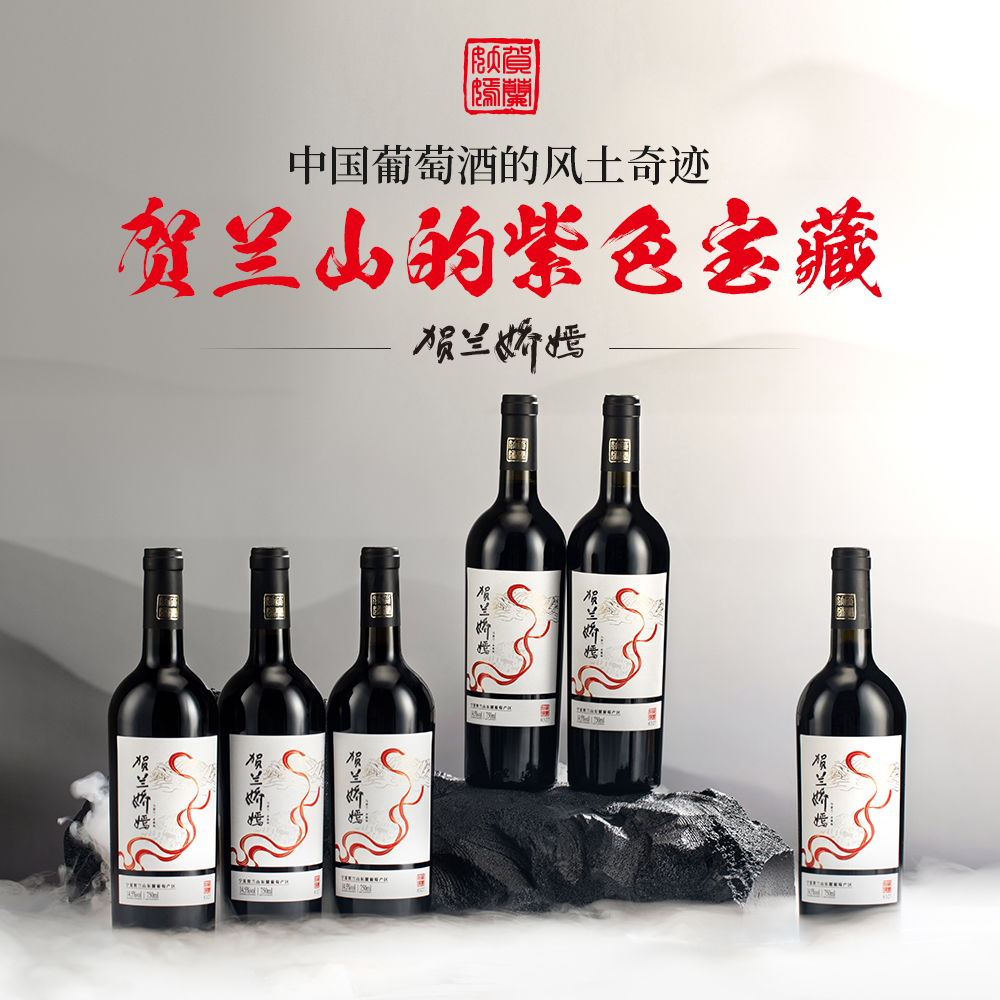 国家地理标志 中国宁夏贺兰娇嫣干红葡萄酒750ml东方波尔多