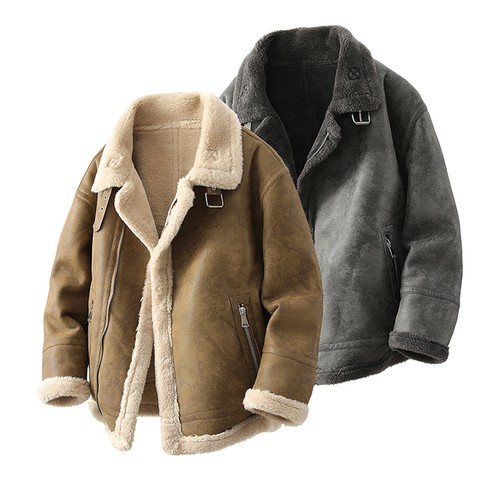 皮毛一体男士冬季大码加绒皮袄