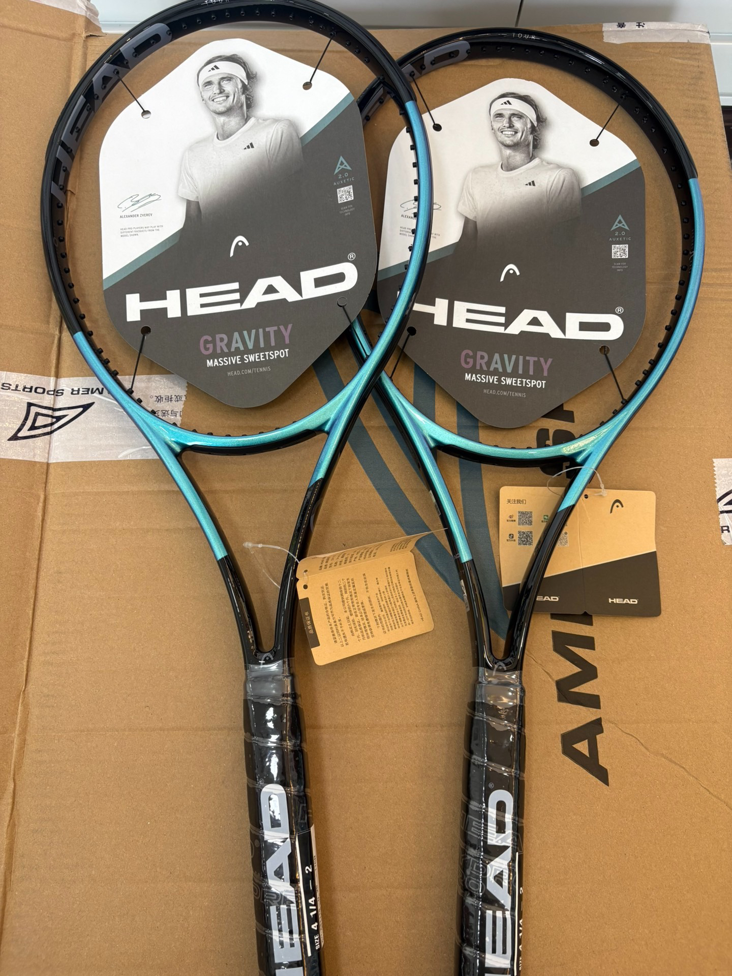 HEAD海德网球拍25新款Gravity tour兹维列夫全碳素专业网球拍305g