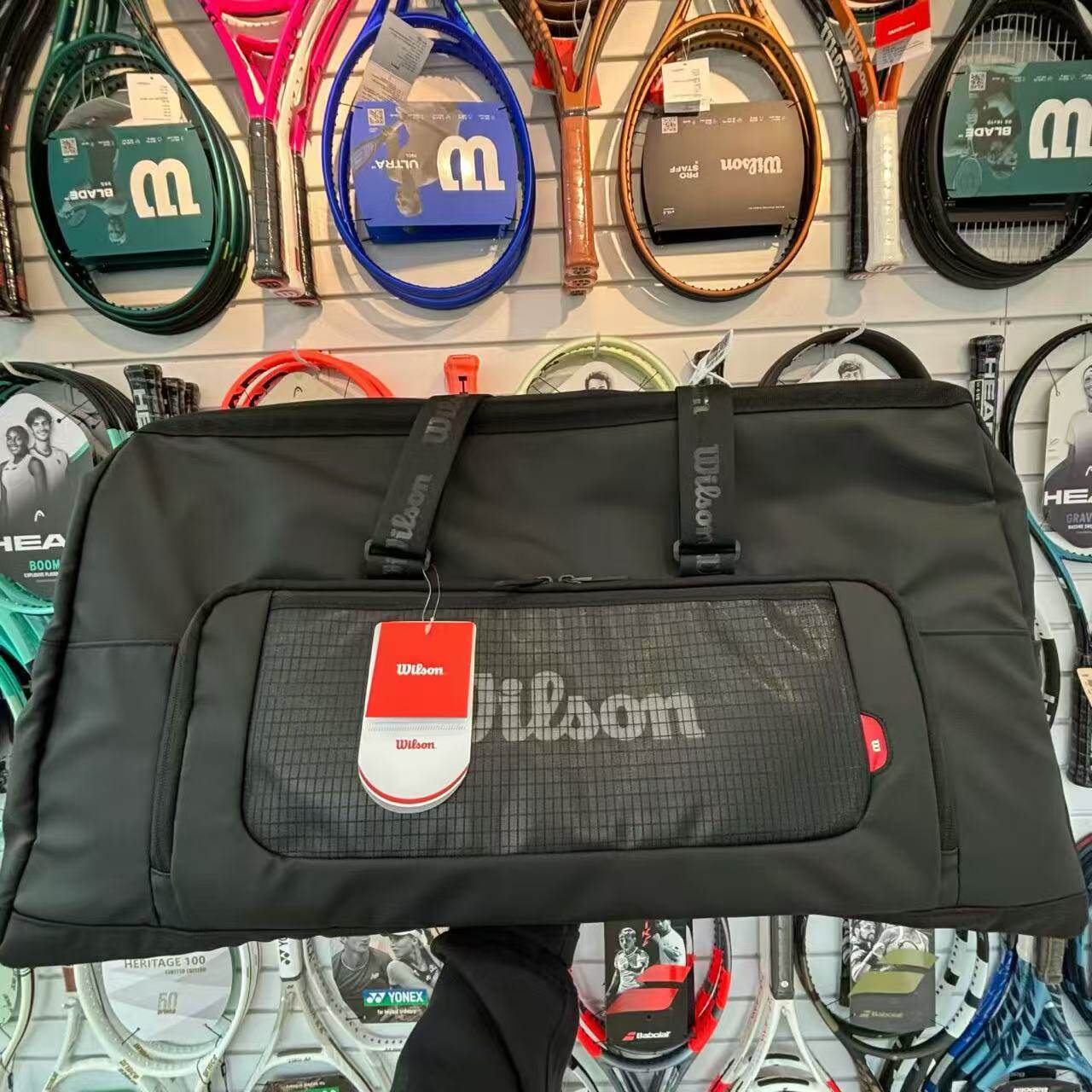 Wilson威尔胜法网网球包多功能鞋服包运动配件手提包拎包黑色球包图片