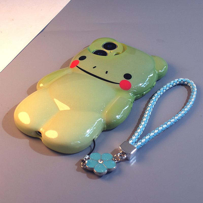 卡通腮红小青蛙适用苹果手机壳