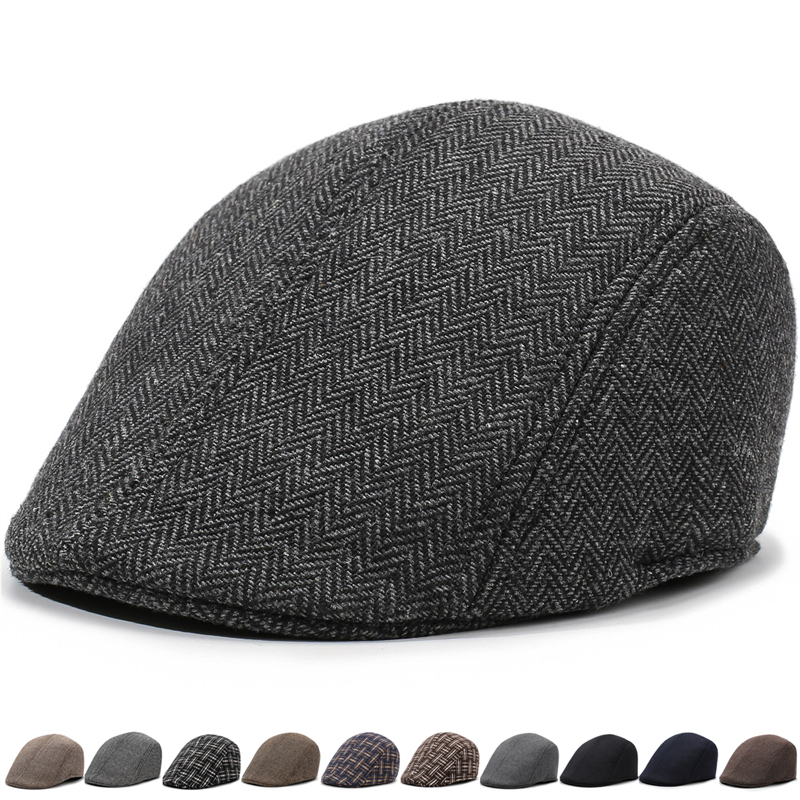 卓京冬季鸭舌休闲男帽保暖冬帽