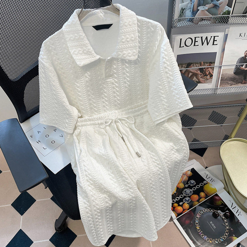 休闲时尚套装夏季新款时髦洋气运动服短裤两件套短款高级感女装潮