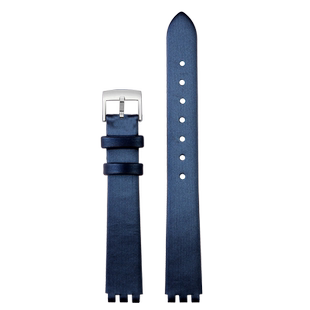 适配斯沃琪swatch女款真皮手表带小号绢丝绢面凹凸口表带12mm纤薄