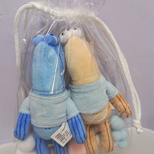 比奇堡的居民们外出保护套毛绒盲盒挂件15cm娃透明防尘收纳遛娃包