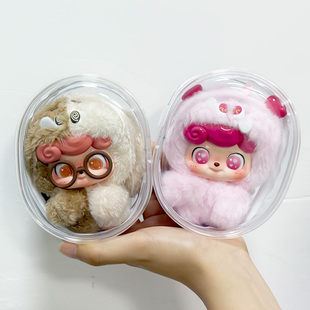 Q宝情绪毛毛怪外出痛包奇偶潮乐盲盒Qkid挂件毛绒玩偶透明遛娃包