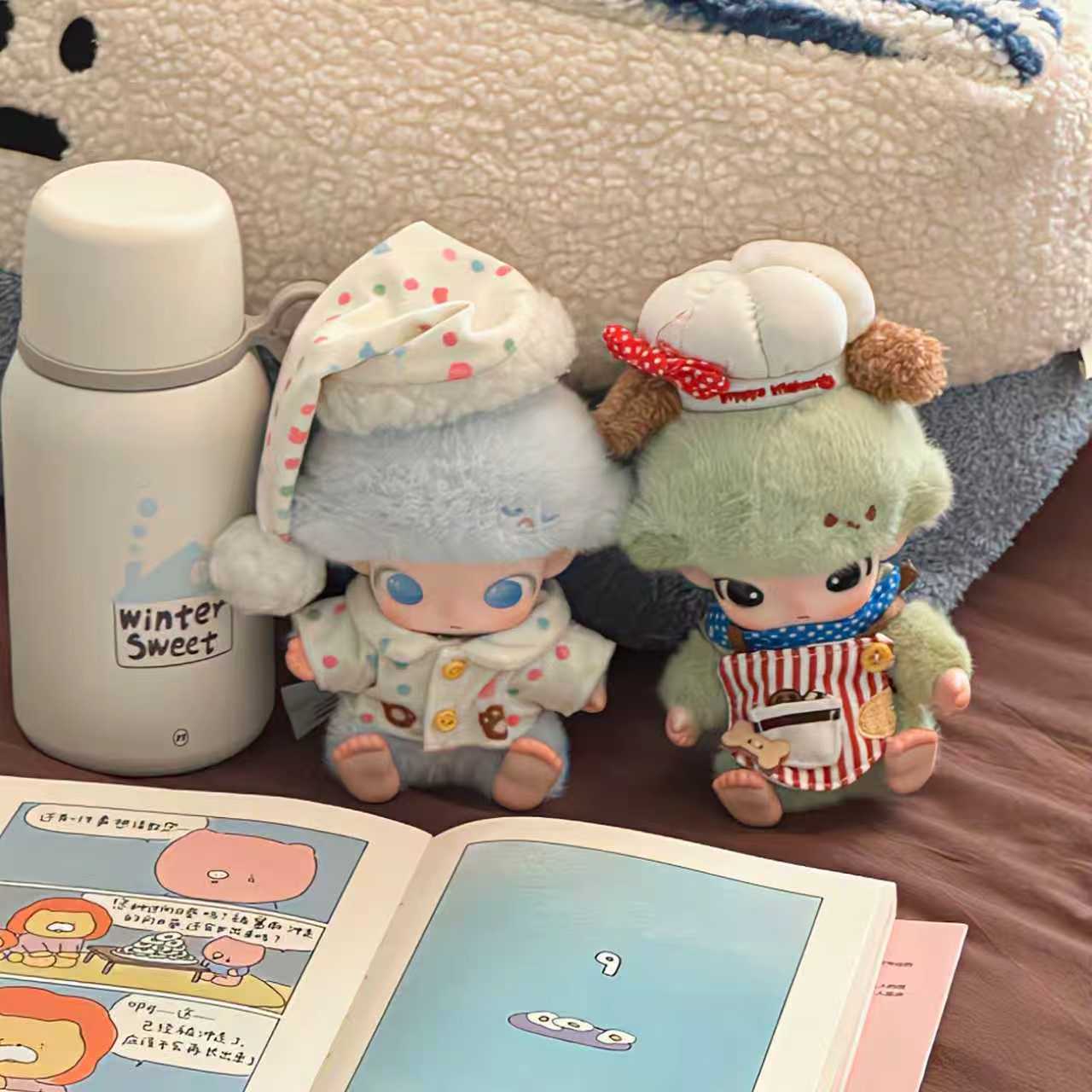 Dimoo新生日记系列娃衣10cm棉花娃娃衣服毛绒玩偶公仔背带裤套装