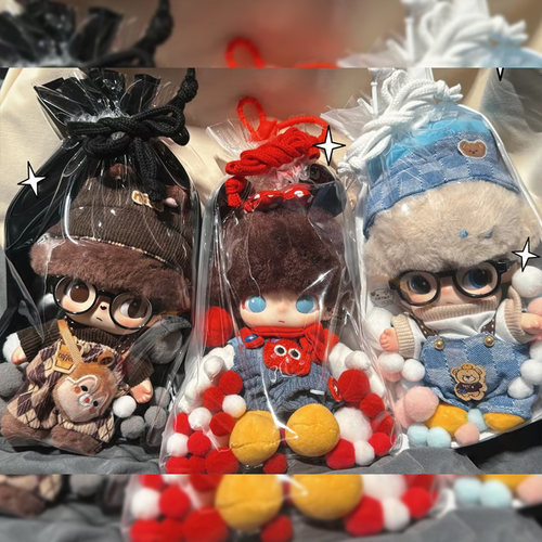 泡泡玛特DIMOO迪士尼搪胶娃包pvc仓包17cm棉花娃外出包防尘收纳包