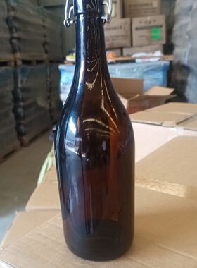750ml乐扣棕色玻璃瓶啤酒瓶汽水瓶饮料瓶红酒空瓶