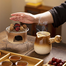 侧把罐罐茶壶煮茶炉器具户外装 围炉煮茶室内家用陶土碳火炉套装 备