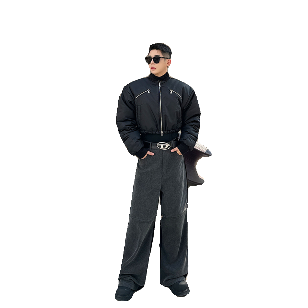 小众设计师机能加厚拉链工装抽绳短款棒球服棉衣外套2417P145,男装棉衣,电商C212