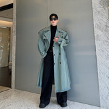 小众设计师美式复古重工水洗牛仔廓形长款风衣两色2496P260，男装风衣，电商C212