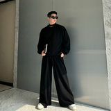 小众设计师韩系领口荷叶边慵懒休闲卫衣阔腿裤套装3541P220，男装卫衣，电商C212