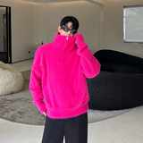 原创韩版个性立领拉链仿貂毛慵懒毛衣两色Y107P155，男装针织衫/毛衣，电商C212