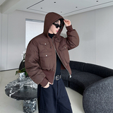 小众设计师机车短款可拆卸带帽羽绒服3673p230，男装羽绒服，电商C212