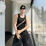 小众设计师个性金属环镂空百搭无袖背心两色T2376P65，男装背心/马甲，电商C212