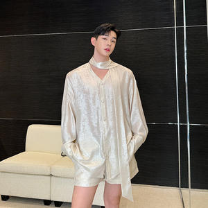 小众设计师高级感法式V领飘带衬衫短裤套装两色2451 P155图片