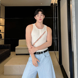 小众设计师个性金属环镂空百搭无袖背心两色T2376P65，男装背心/马甲，电商C212