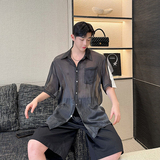 小众设计师黑白撞色个性两穿宽松T恤衬衫2464P80，男装T恤，电商C212