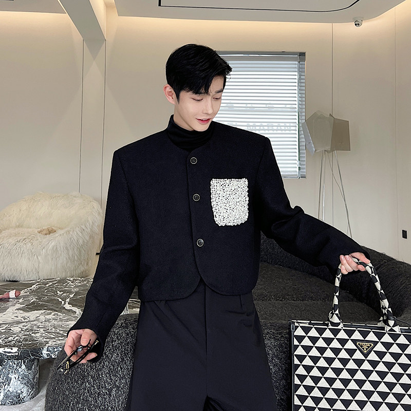 小众设计师重工珍珠口袋小香风外套W2375P155,女装短外套,电商C212