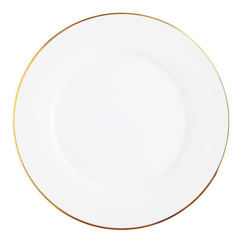 高档黄金边陶瓷平盘5~14英寸餐盘