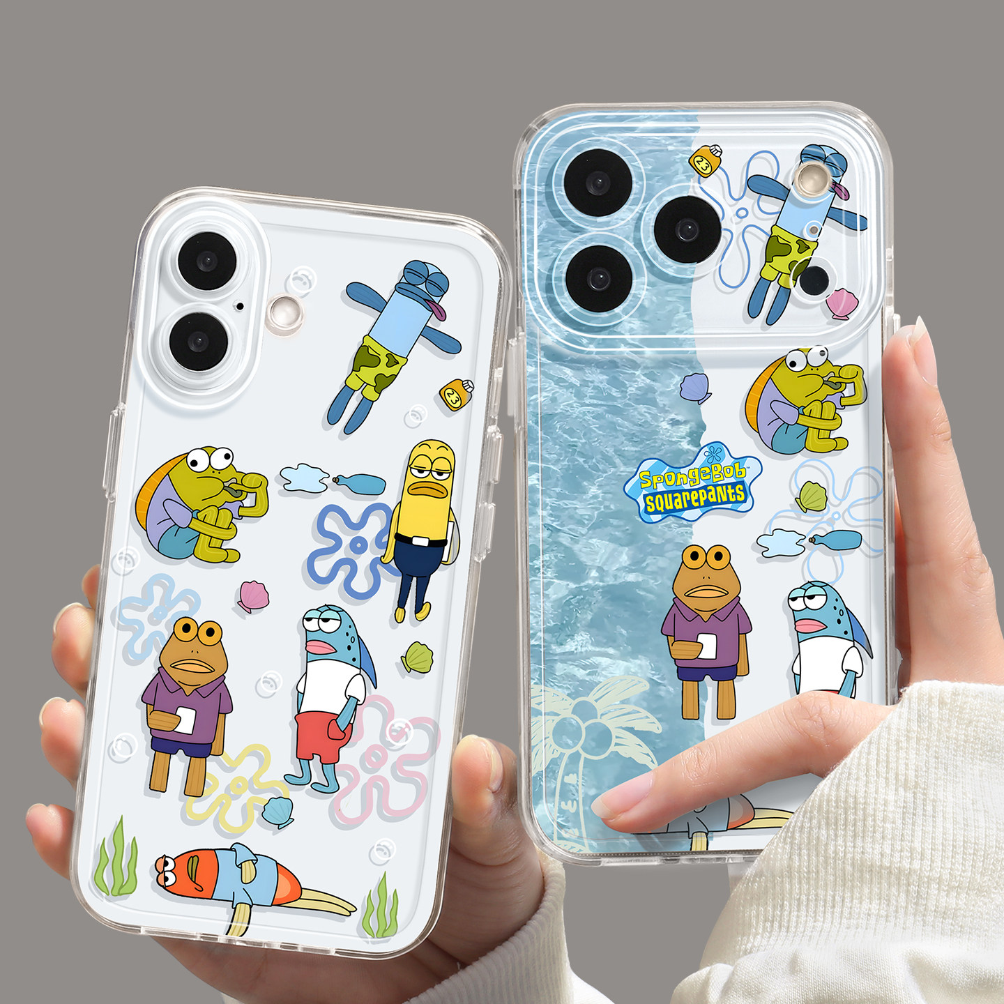 优思顿适用iphone17手机壳17pro新款苹果17promax比奇堡居民16小丑鱼15pro透明max可爱搞怪14防摔12情侣系列