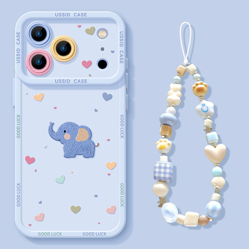 优思顿适用苹果17promax手机壳iphone17pro保护壳15蓝色13超好看12可爱11卡通全包14硅胶套16pro带挂绳17新款