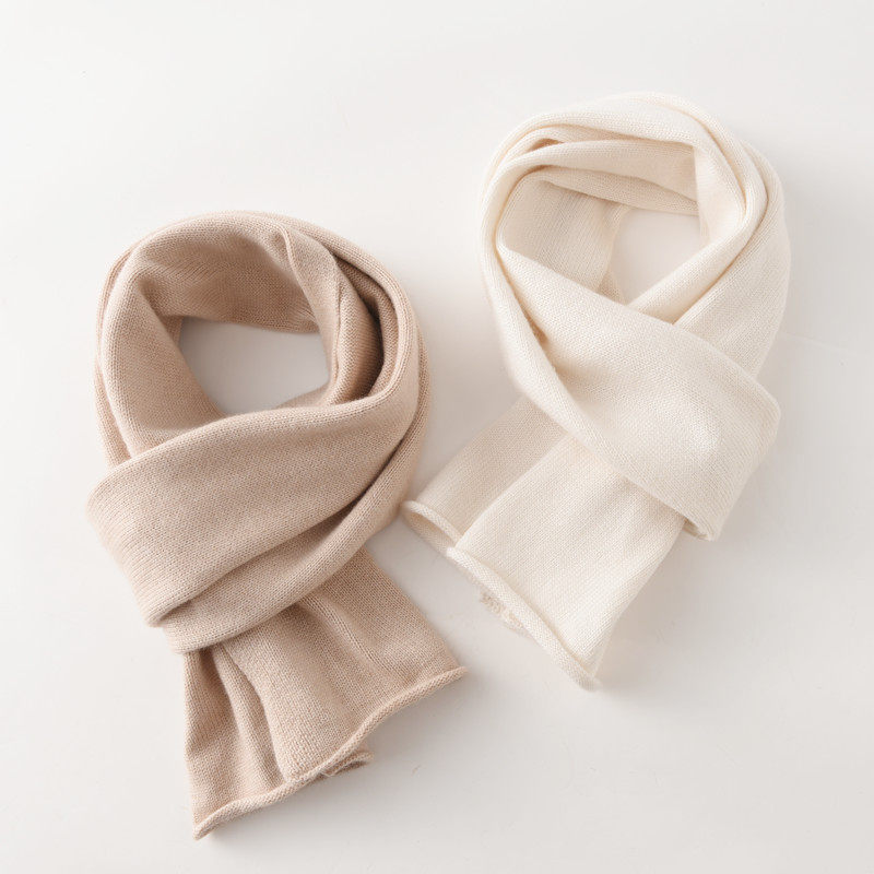 秋冬加厚山羊绒7针粗针cashmere围巾女短款小围脖保暖可情侣/亲子