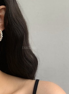 碎银耳环圈圈耳饰ins冷淡风气质耳环小众轻奢高级感耳饰女925银针