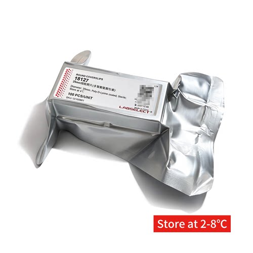 LABSELECT 18127 25mm细胞爬片用于6孔板(多聚-D-赖氨酸包被表面)