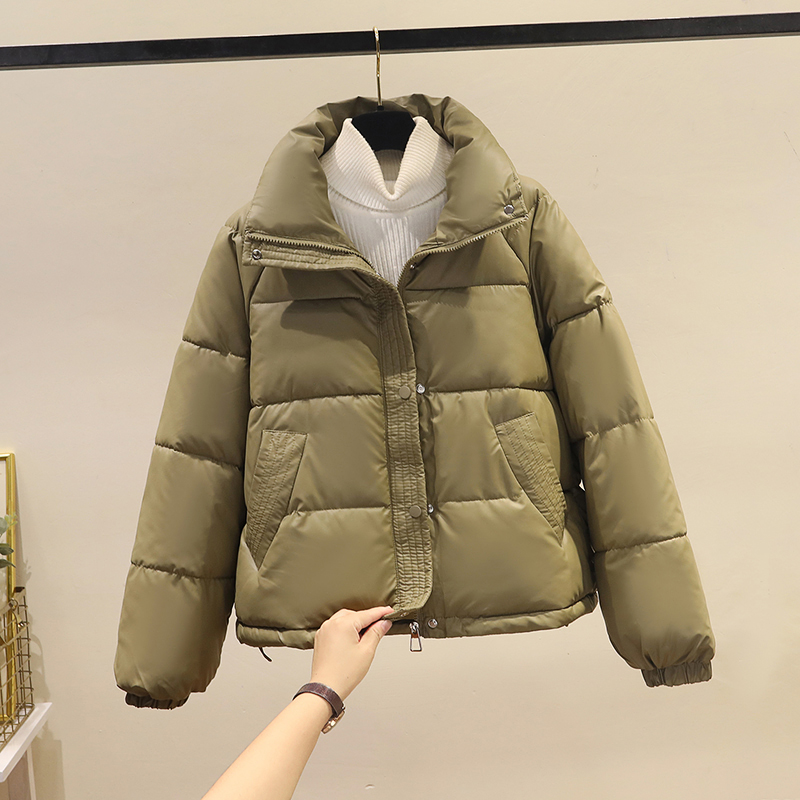 冬季羽绒棉衣女免洗皮面棉服保暖外套2024新款时尚短款棉袄上衣潮