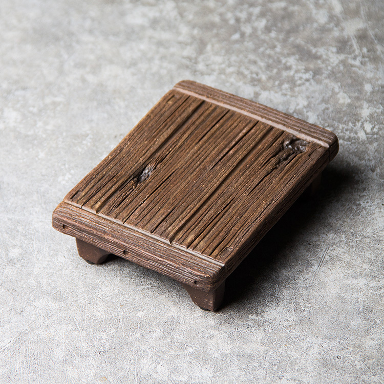 手工粗陶壶承创意陶瓷茶托摆架