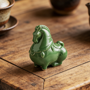 创意陶瓷茶宠功夫茶具茶玩手工小马可爱摆件马年生肖礼物桌面装饰