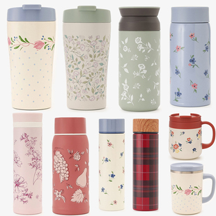 日本Afternoon Tea代购不锈钢马克杯保温随手杯花卉小清新便携