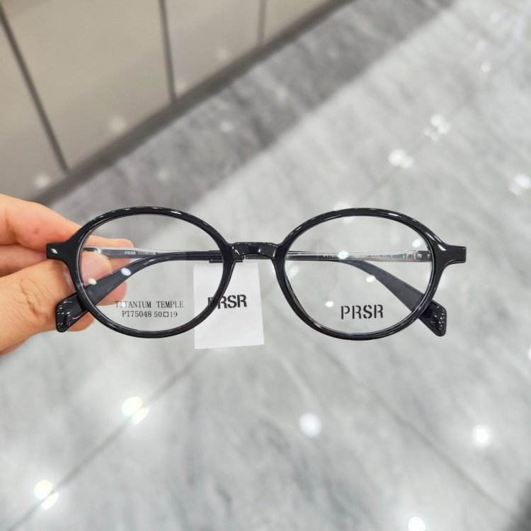 25年新款帕莎眼镜框男近视女轻板材钛腿书呆子椭圆眼镜架PT75048