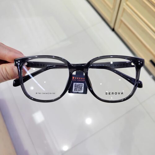 SEROVA施洛华眼镜框男近视女款黑色大框可配度数防蓝光眼镜SF790